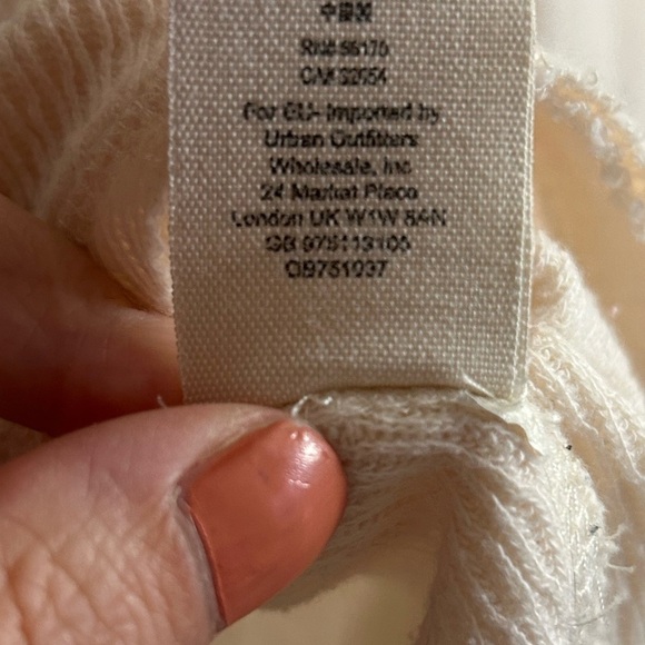 Free People We The Free Rainbow Embroidered Thermal Size Medium Cream - Picture 6 of 7